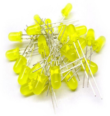 Technical hut 50 Pieces Yellow LED (5mm) For Projects Light Electronic Hobby Kit