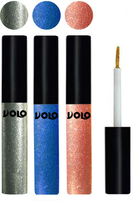 

Volo WATERPROOF GLITTER EYE LINER 15 ml(Entick Silver, Sky Blue, Rose Gold)