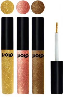 Volo WATERPROOF GLITTER EYE LINER 15 ml(Copper, Light Golden, Rose Gold)