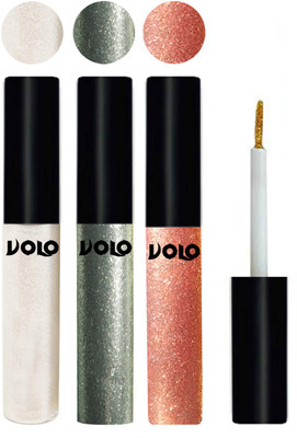 

Volo WATERPROOF GLITTER EYE LINER 15 ml(White, Entick Silver, Rose Gold)