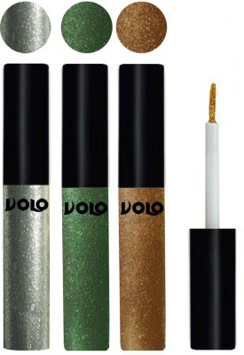 Volo WATERPROOF GLITTER EYE LINER 15 ml(Olive Green, Copper, Entick Silver)