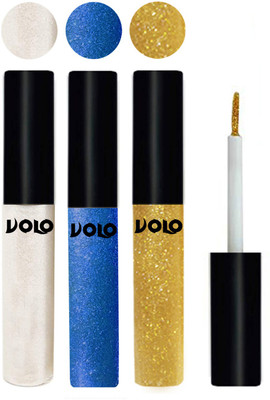 

Volo WATERPROOF GLITTER EYE LINER 15 ml(White, Sky Blue, Light Golden)