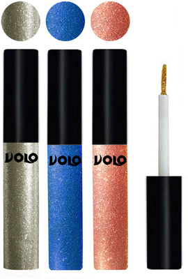 

Volo WATERPROOF GLITTER EYE LINER 15 ml(Light Copper, Sky Blue, Rose Gold)