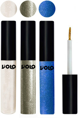 

Volo WATERPROOF GLITTER EYE LINER 15 ml(White, Light Copper, Sky Blue)