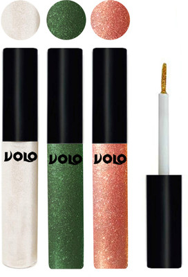 

Volo WATERPROOF GLITTER EYE LINER 15 ml(White, Olive Green, Rose Gold)