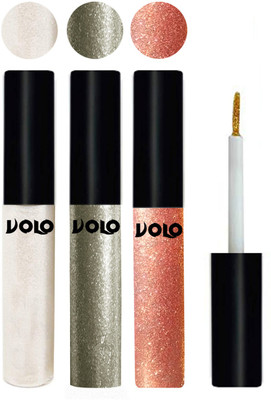 

Volo WATERPROOF GLITTER EYE LINER 15 ml(White, Light Copper, Rose Gold)