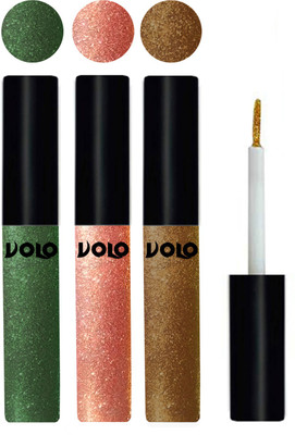 

Volo WATERPROOF GLITTER EYE LINER 15 ml(Olive Green, Rose Gold, Copper)