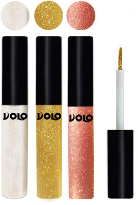 

Volo WATERPROOF GLITTER EYE LINER 15 ml(White, Light Golden, Rose Gold)