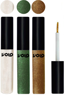 

Volo WATERPROOF GLITTER EYE LINER 15 ml(White, Olive Green, Copper)