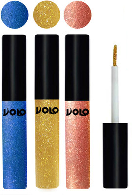 

Volo WATERPROOF GLITTER EYE LINER 15 ml(Sky Blue, Light Golden, Rose Gold)
