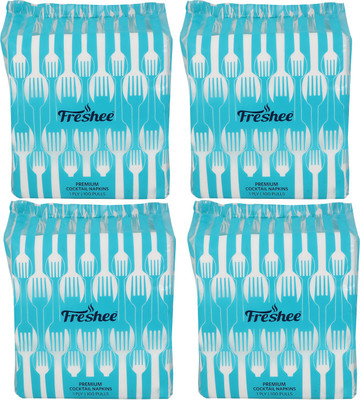 

Freshee 100 Pulls 1 Ply 4 Serviette Premium Napkin Tissue That Offers A Fresh Soft And Hygienic Experience(Pack of 100)