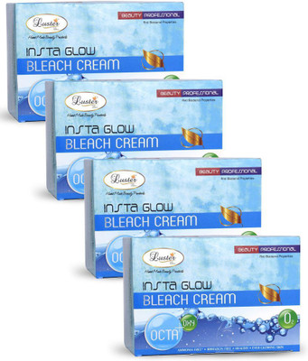 

Luster Insta Glow Octa + Oxy Bleach Cream (with Pre Bleach Cream & Post Bleach Pack)-Pack of 4(500 ml)