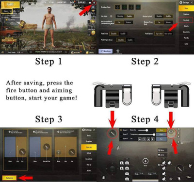 

BAGATELLE PUBG Upgraded Sensitive Shoot/Aim Buttons R1 L1 Transparent Metal Trigger Mobile Game Controller Gaming Accessory Kit (Transparent, For Android, iOS) Gaming Accessory Kit(Black, For Android, iOS)