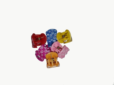 

GadinFashion 6 Pcs. Small Plastic Multi Color & Fancy Trendy Hair Clutchers/ Hair Claws For Kids Girls Hair Accessory Set(Multicolor)