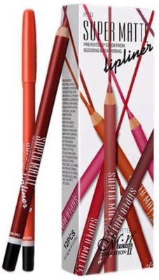 

RTB SUPER MATTE LIP LINER( Set of 12 Creamy Lip Liner Pencils (Mix) (MULTI COLOUR)(Multicolor)