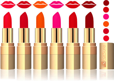

Forsure Red, Mauve, Fast Red, Soft Red, Pink, Maroon Velvet Matte Lipstick(Red, Mauve, Fast Red, Soft Red, Pink, Maroon)