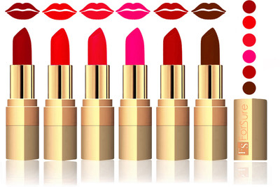 

Forsure Maroon, Romantic Red, Red, Peach, Coffee, Brown Velvet Matte Lipstick(Maroon, Romantic Red, Red, Peach, Coffee, Brown)