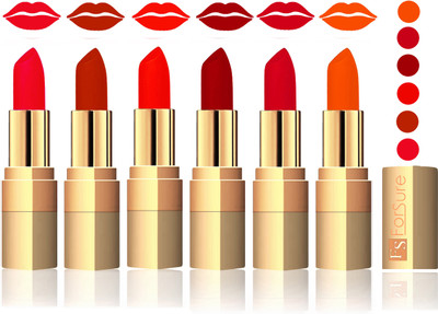 

Forsure Red, Chocolate, Hot Red, Maroon, Mauve, Fast Red Velvet Matte Lipstick(Red, Chocolate, Hot Red, Maroon, Mauve, Fast Red)