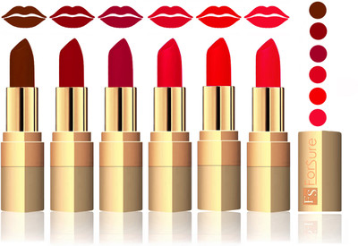 

Forsure Brown, Maroon, Plum, Sweet Pink, Romantic Red, Red Velvet Matte Lipstick(Brown, Maroon, Plum, Sweet Pink, Romantic Red, Red)