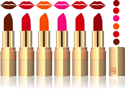 

Forsure Brown, Mauve, Fast Red, Pink, Soft Red, Maroon Velvet Matte Lipstick(Brown, Mauve, Fast Red, Pink, Soft Red, Maroon)
