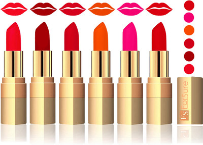 

Forsure Red, Peach, Mauve, Fast Red, Pink, Soft Red Velvet Matte Lipstick(Red, Peach, Mauve, Fast Red, Pink, Soft Red)