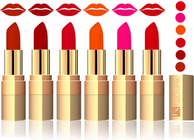 Forsure Chocolate, Maroon, Mauve, Fast Red, Pink, Soft Red Velvet Matte Lipstick(Chocolate, Maroon, Mauve, Fast Red, Pink, Soft Red)