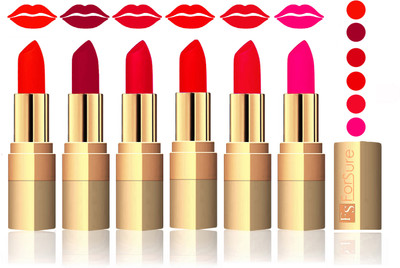 

Forsure Hot Red, Plum, Sweet Pink, Romantic Red, Red, Peach Velvet Matte Lipstick(Hot Red, Plum, Sweet Pink, Romantic Red, Red, Peach)