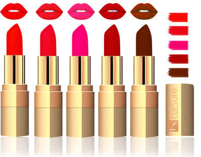 

Forsure Extra Soft & Smooth Velvet Matte Lip Color Combo In Wholesale Rate(Hot Red, Peach, Coffee, Brown, Light Brown)