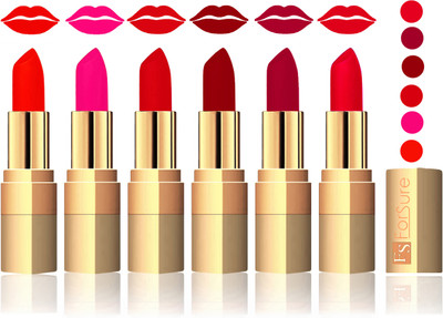 

Forsure Hot Red, Pink, Soft Red, Maroon, Plum, Sweet Pink Velvet Matte Lipstick(Hot Red, Pink, Soft Red, Maroon, Plum, Sweet Pink)