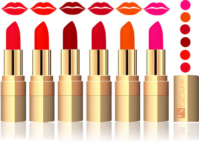 

Forsure Red, Hot Red, Maroon, Mauve, Fast Red, Pink Velvet Matte Lipstick(Red, Hot Red, Maroon, Mauve, Fast Red, Pink)