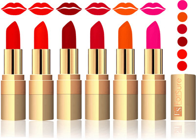 

Forsure Sweet Red, Hot Red, Maroon, Mauve, Soft Red, Pink Velvet Matte Lipstick(Sweet Red, Hot Red, Maroon, Mauve, Soft Red, Pink)