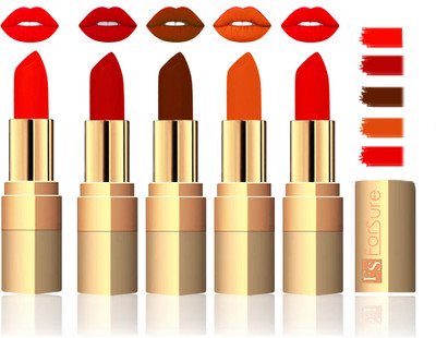 

Forsure Extra Soft & Smooth Velvet Matte Lip Color Combo In Wholesale Rate(Hot Red, Brown, Light Brown, Sweet Red, Purple)