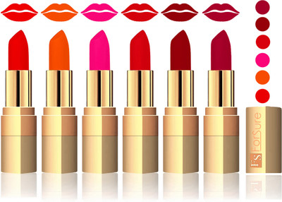 

Forsure Sweet Red, Fast Red, Pink, Soft Red, Maroon, Plum Velvet Matte Lipstick(Sweet Red, Fast Red, Pink, Soft Red, Maroon, Plum)