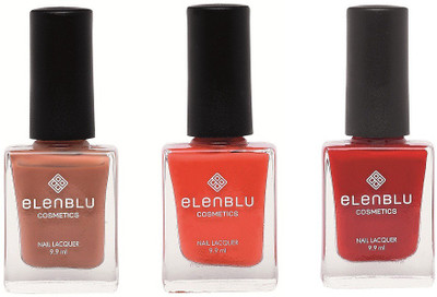 

Elenblu Tarnished Copper, Brickola & Rose Garden - (9.9ml Each) Matte Nail Polish(Pack of 3)