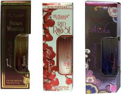 

Al Nuaim BROWN MARRIAGE,RED ROSE,ALISHA ( PACK OF 3) Eau de Parfum - 20 ml(For Men & Women)