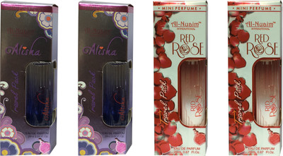 

Al Nuaim 2 ALISHA & 2 RED ROSE ( PACK OF 4) Eau de Parfum - 20 ml(For Men & Women)