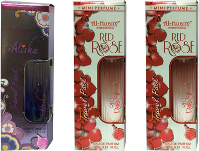 

Al Nuaim 1 ALISHA & 2 RED ROSE ( PACK OF 3) Eau de Parfum - 20 ml(For Men & Women)