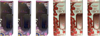 

Al Nuaim 3 ALISHA & 3 RED ROSE ( PACK OF 6) Eau de Parfum - 20 ml(For Men & Women)