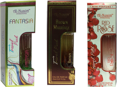 

Al Nuaim BROWN MARRIAGE,RED ROSE,FANTASIA ( PACK OF 3) Eau de Parfum - 20 ml(For Men & Women)