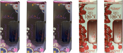 

Al Nuaim 3 ALISHA & 2 RED ROSE ( PACK OF 5) Eau de Parfum - 20 ml(For Men & Women)