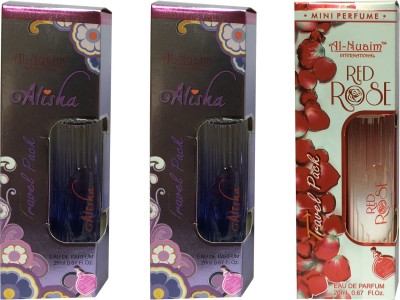 

Al Nuaim 2 ALISHA & 1 RED ROSE ( PACK OF 3) Eau de Parfum - 20 ml(For Men & Women)