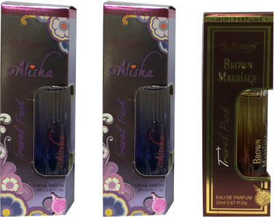 

Al Nuaim 2 ALISHA & 1 BROWN MARRIAGE ( PACK OF 3) Eau de Parfum - 20 ml(For Men & Women)