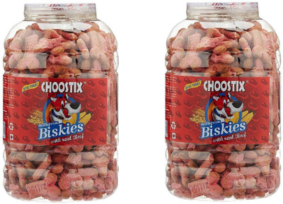 

Choostix Multigrain Biskies Real Beef Dog Biscuits Beef Dog Treat(1 kg, Pack of 2)