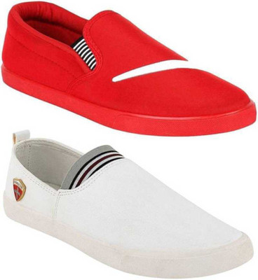 

Clymb Combo Pack Of 5 Flat Sneakers & Loafers Canvas Shoes For Men(Multicolor