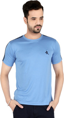 

Awack Solid Men's Round Neck Light Blue T-Shirt, Skyblue