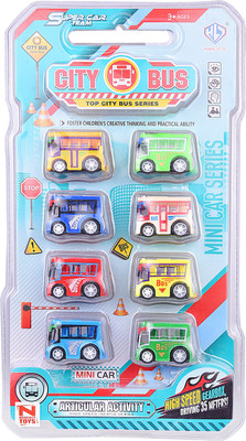 

Tiny's World Quality City bus Top citybus Series 8 Pieces Mini Pull Back Vehicles Car Trucks Set Toys for 3 Year Old Boy and Girl(Multicolor)