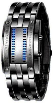 

Pappi Boss Designer Fashionable Unique Metallic Black Chain Led Bracelet Watch - For Men