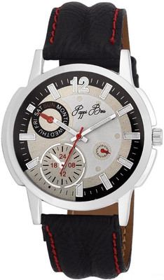 

Pappi Boss Trendy Latest Black Leather Dumy Dial Watch - For Men