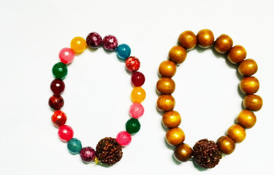 Kanta Astro House Stone, Wood Onyx Bracelet Set(Pack of 2)