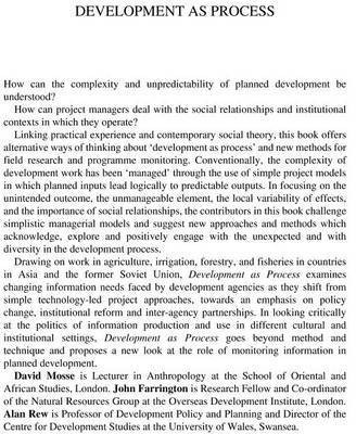 Development as Process(English, Electronic book text, Farrington John Research Fellow)